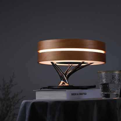Round Intelligent Music Wi-Fi Bluetooth Speaker, charger Bed Led Lamp.