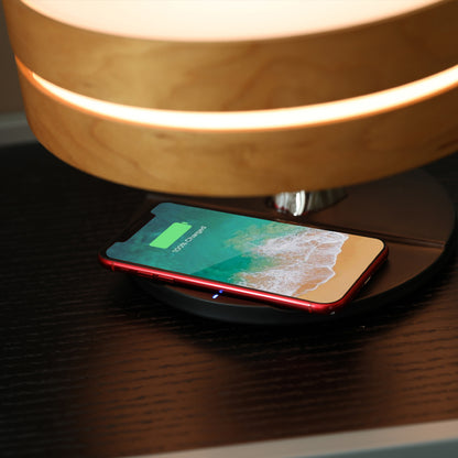 Round Intelligent Music Wi-Fi Bluetooth Speaker, charger Bed Led Lamp.