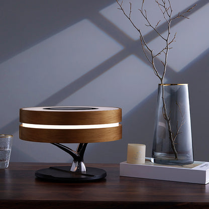 Round Intelligent Music Wi-Fi Bluetooth Speaker, charger Bed Led Lamp.